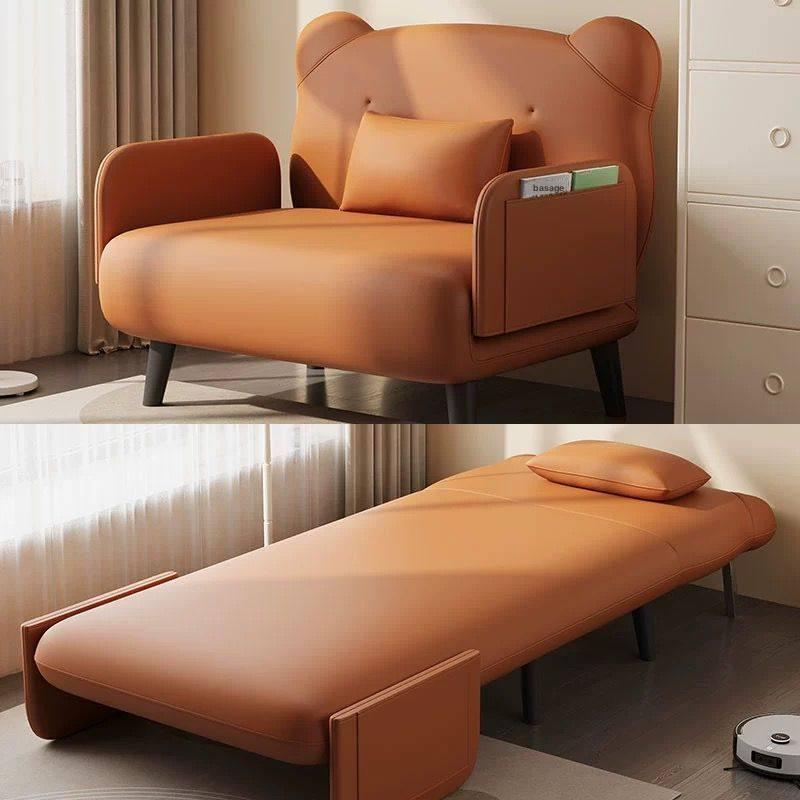 좌식 쇼파배드 라운지 접이식 원룸용 공간활용 카페 소품 70cm 폭 프리미엄 오렌지 - 상세 이미지 4