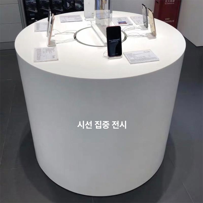휴대폰 진열대 원형 핸드폰 스마트폰 전시대 목재 체험대 라운드 1500 x 900 - 상세 이미지 2