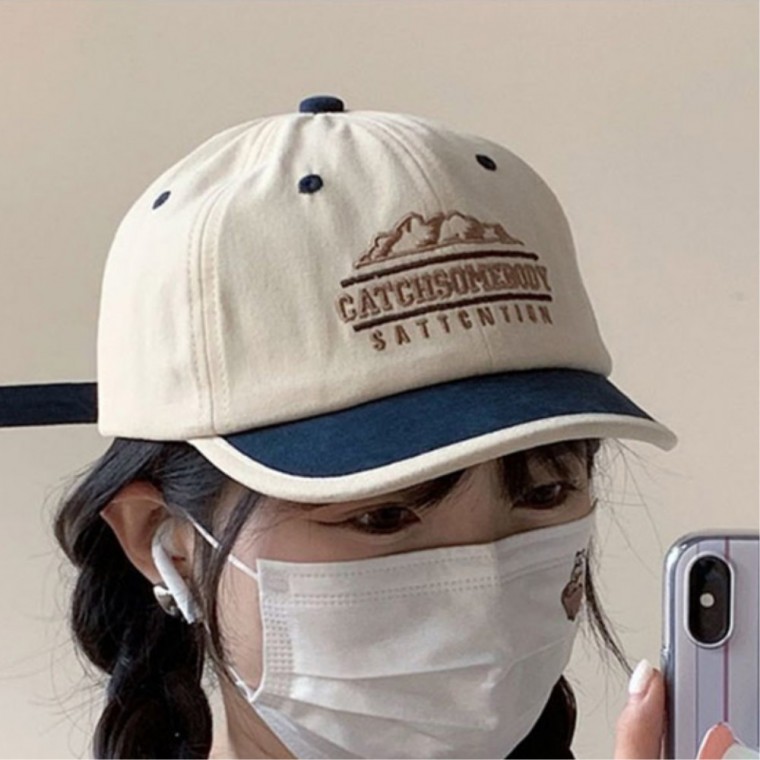 챙짧은모자 숏챙 등산모 여성볼캡 캠프캡 나들이 힙한 볼캡코디 캠핑모자 - 상품 이미지