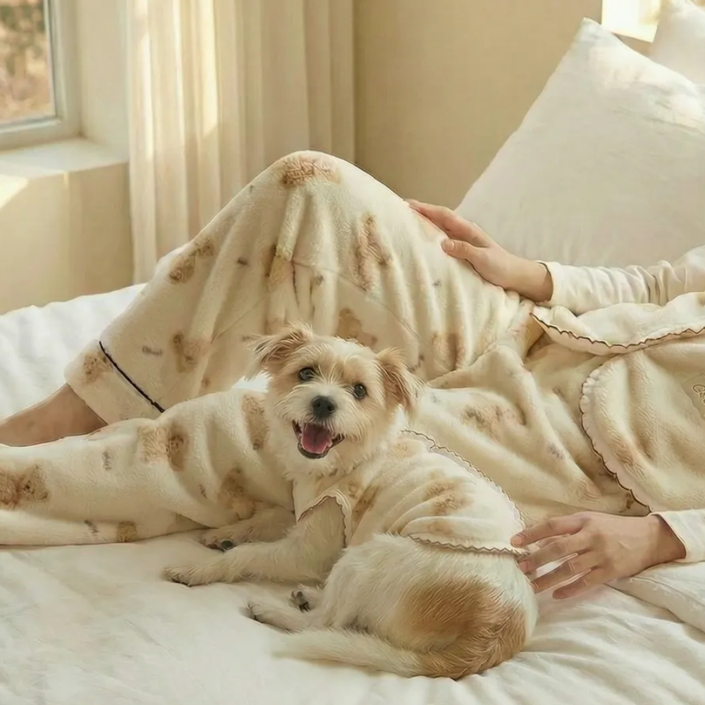 뚜담펫 견주 강아지 커플잠옷 반려견 고양이 수면조끼 - 상품 이미지