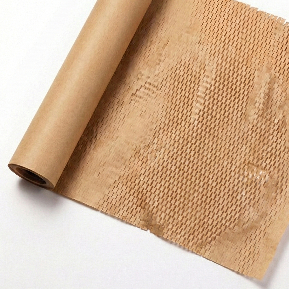 종이완충재 종이뽁뽁이 벌집형 포장지 친환경 완충재 크라프트, 38cm X 50M(연신후80M), 1개 - 상품 이미지