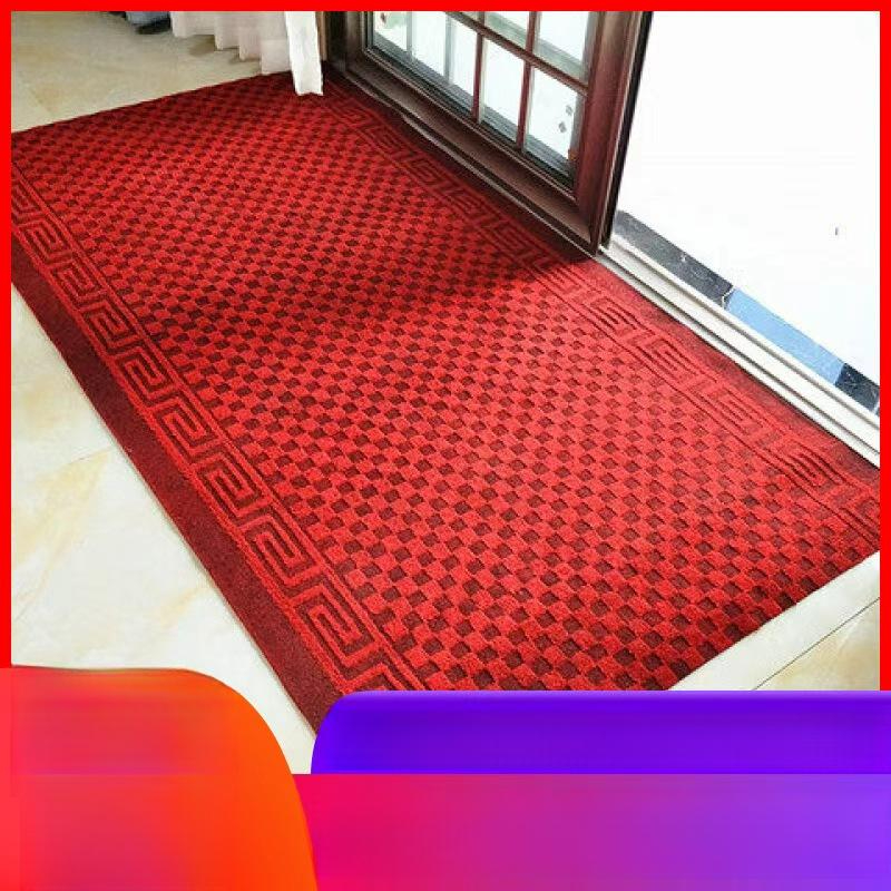 현관 매트 빨아쓰는 코일 미끄럼방지 입구 카페트 깔판 와인레드 TPE 7줄무늬 60cmx90cm - 상품 이미지