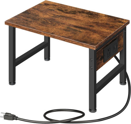 [해외]책상용 후브로 프린터 스탠드 충전 스테이션이 있는 데스크톱 수납 후크가 작은 테이블 책상 아래 카트 홈 오피스용 파일 랙 BF01UPS01 Rustic Brown + Bla