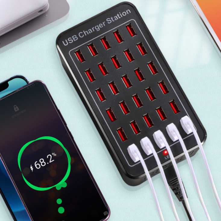 멀티 충전기 업소용 30구 USB A타입 내구성이 좋은 ABS소재 냉각팬 내장 과충전 - 상세 이미지 2