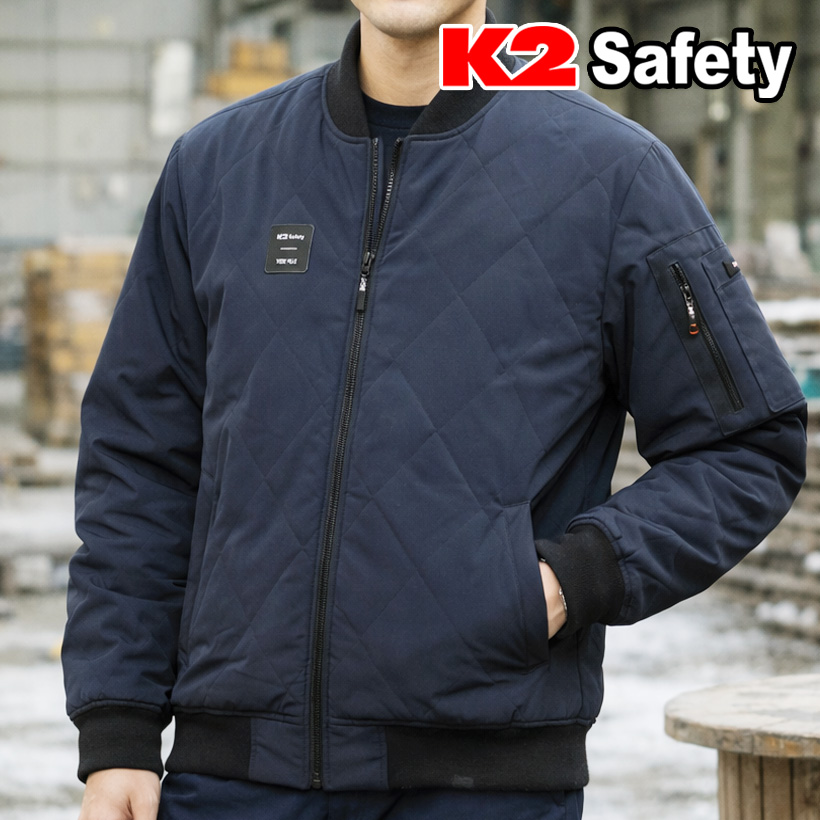 K2세이프티 추동작업복 가을 겨울 현장복잠바 동계단체작업복자켓 경량 패딩 블루종 - 상품 이미지