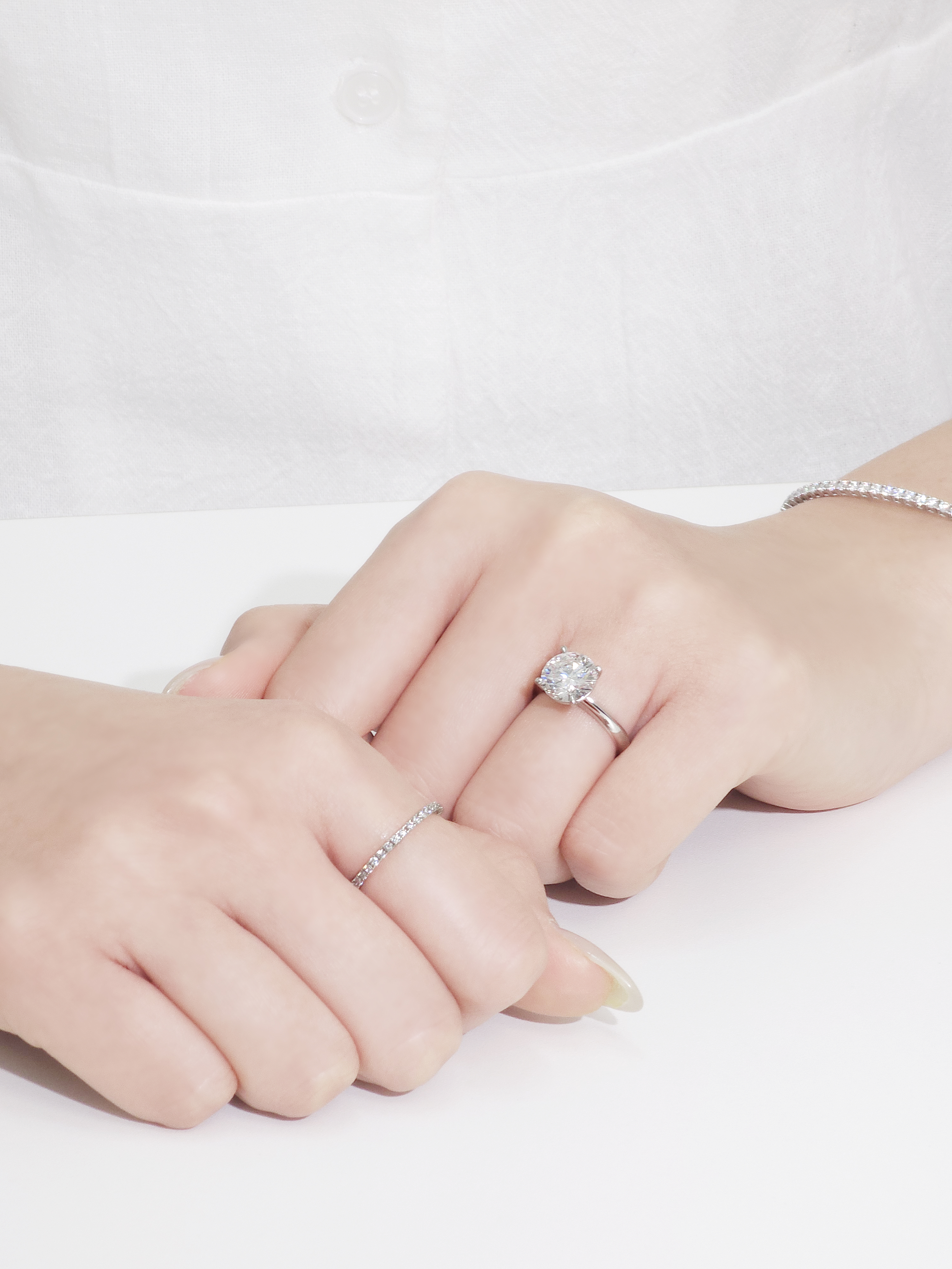 랩다이아 반지 3캐럿 4프롱 솔리테어링 IGI 랩다이아몬드 14k 18k - 상세 이미지 5