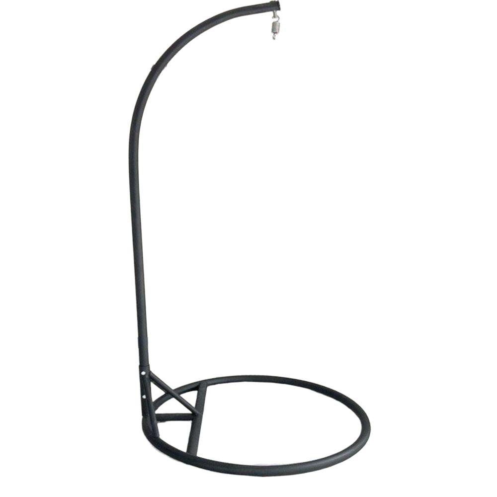 흔들의자 거치대 해먹 체어 폴 곡선 스탠드 그네 샌드백 블랙 래커(100cm) 싱글 커브 바 - 상품 이미지