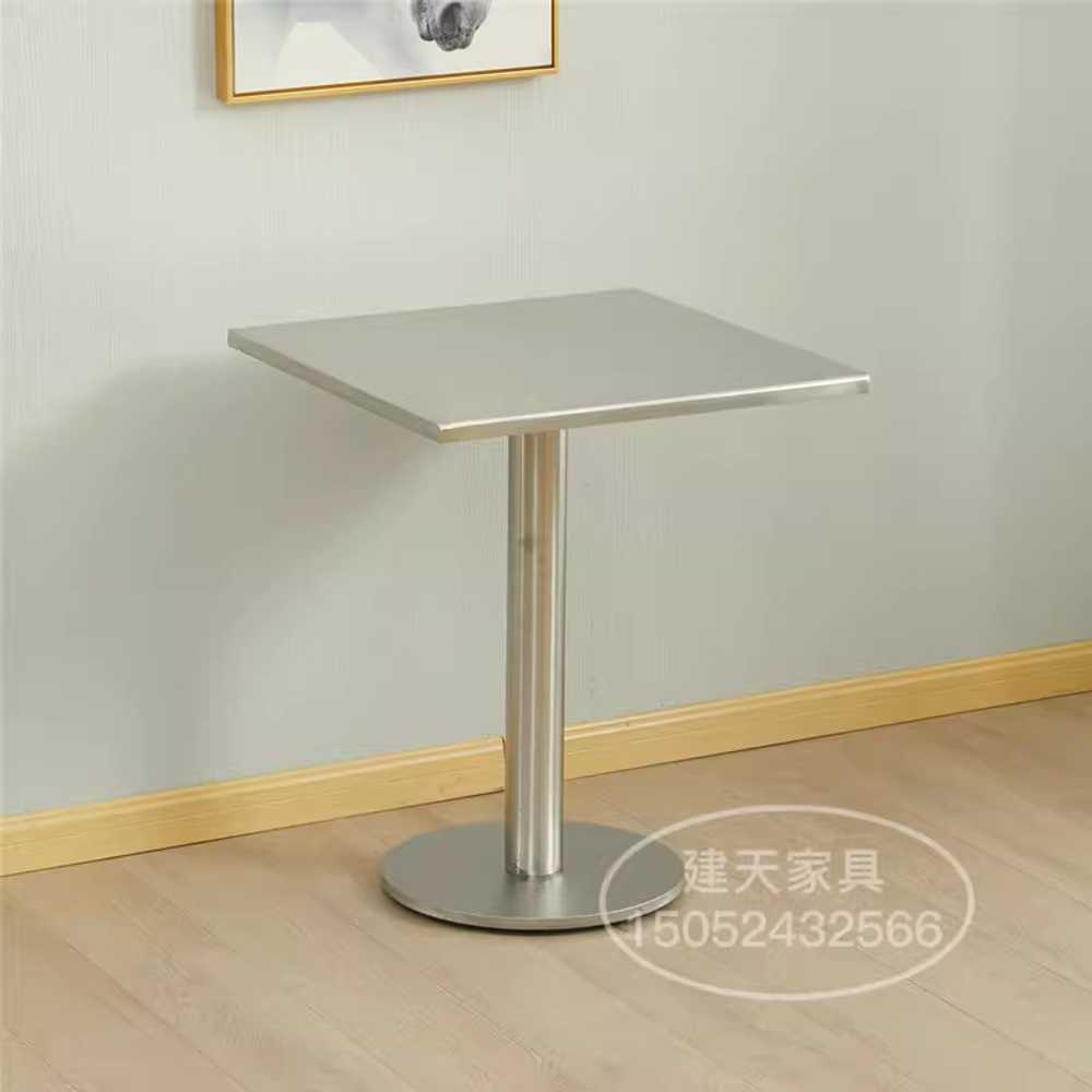업소 스텐 테이블 의류매장 모던 협탁 고기집 사각판 60x60cm 스테인리스 V자 다리 테이블 - 상세 이미지 5