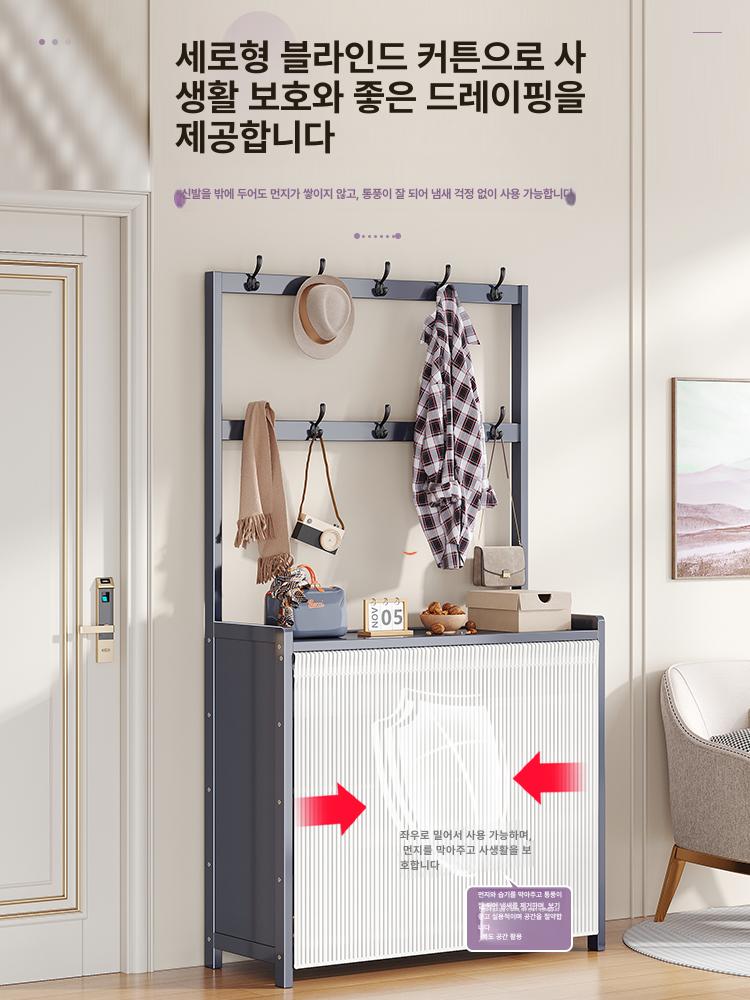 코너 수납장 가정용 스토리지 거실 칸막이 다기능 캐비닛 50 그레이 - 상세 이미지 4