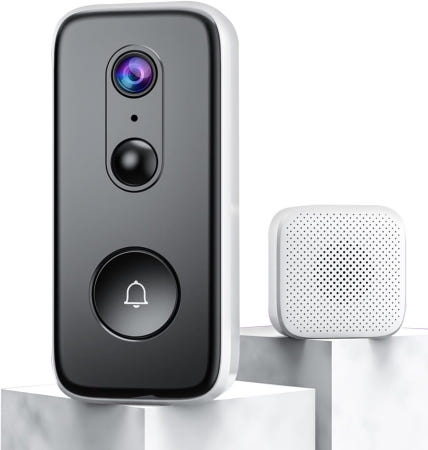 [해외]JUAN 2K 비디오 초인종 카메라 무선 WiFi 2.4G [무료 클라우드 기록 및 충전식 배터리] 오디오를 쉽게 설치하는 2가지 방법 유연한 AI 인체 Doorbell 3