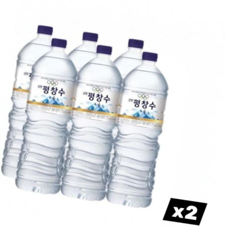 풀무원샘물 무라벨 생수 강원 평창수 x 대용량 마실물 식음료 2L 12P