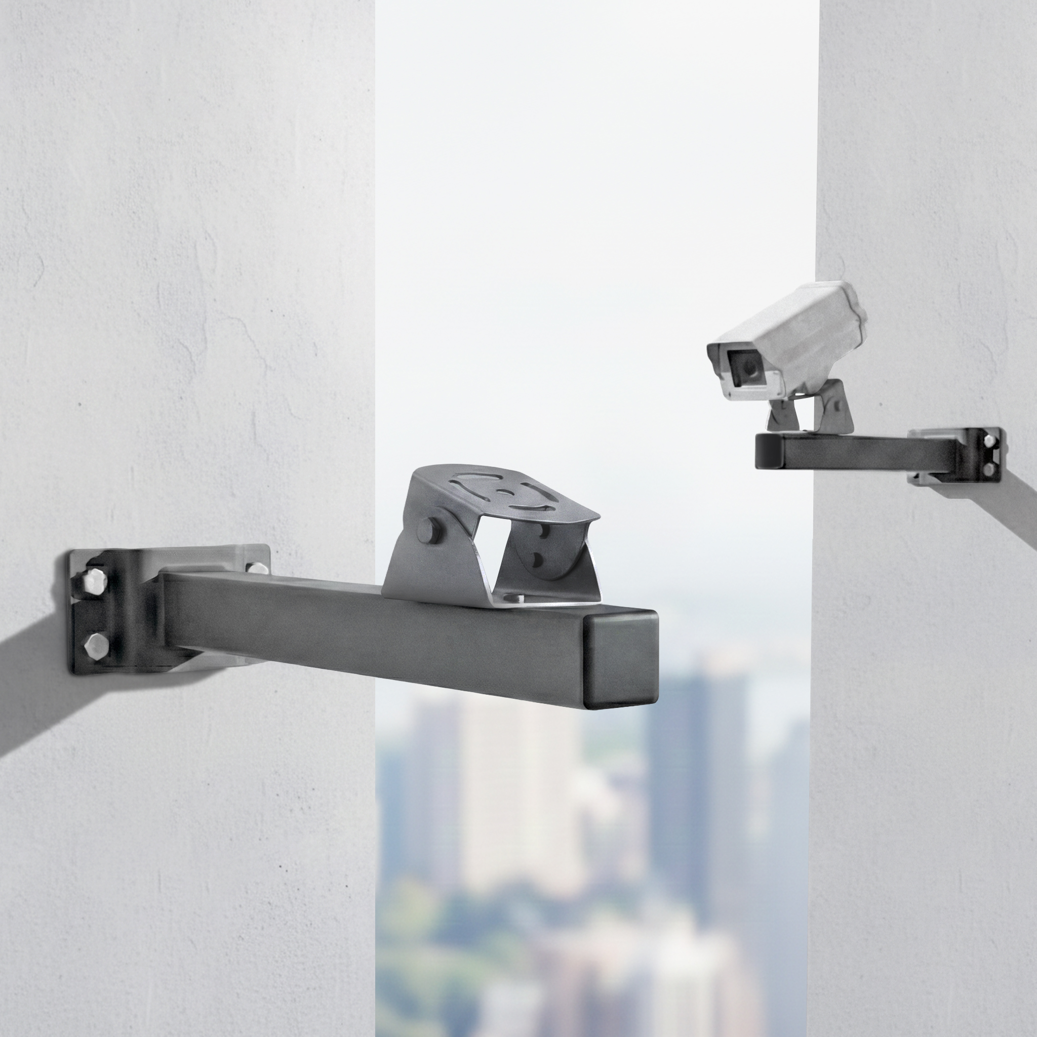 CCTV 브라켓 벽부형 카메라 거치대 씨씨티비 지지대 벽면용 폴마운트 자립식 암대 - 상품 이미지