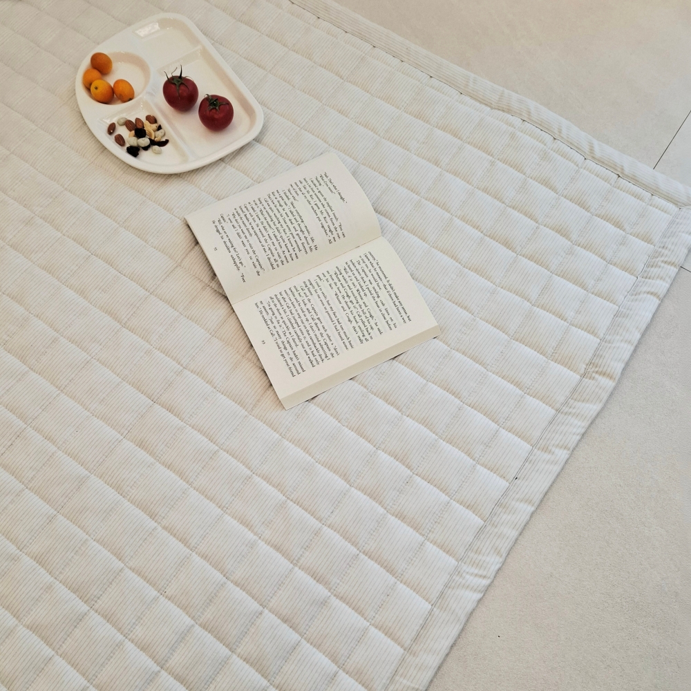 거실패드 국산 면카페트 누빔 논슬립 화이트 110x200