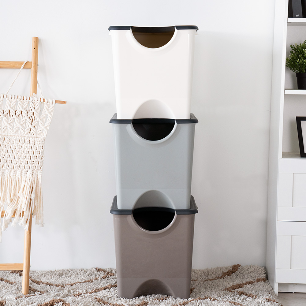 에코홀릭 재활용 분리수거함 3단 90L 가정용 분리수거 쓰레기통