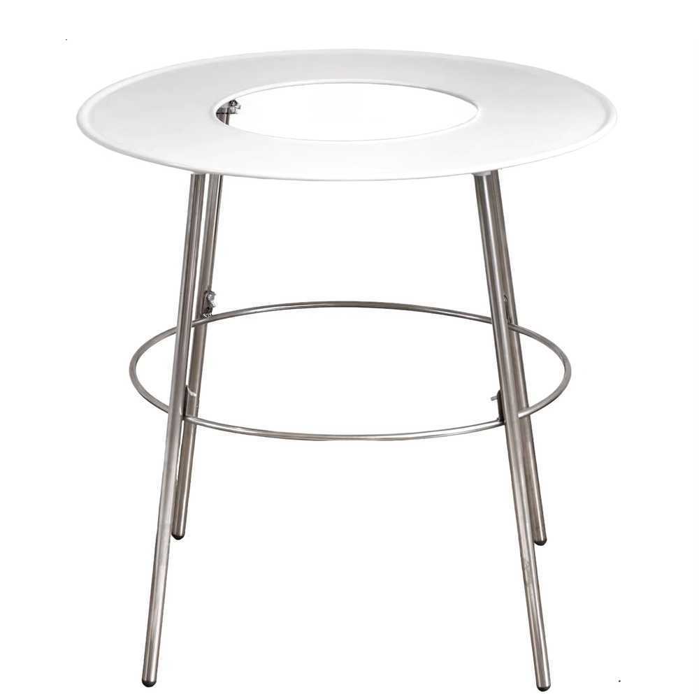 난로 테이블 등유난로 기름 실내 상부망 조립식 받침 57.5x58cm 아이보리상판+스테인리스다리 - 상품 이미지