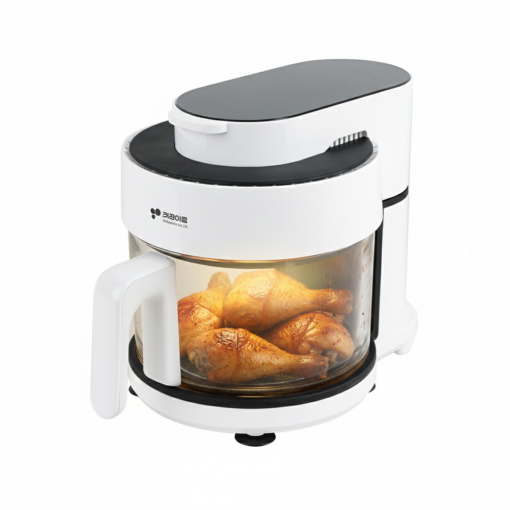 키친아트 글라스 에어프라이어 내열 유리 소형 에어프라이기 가정용 3.5L 제품 이미지