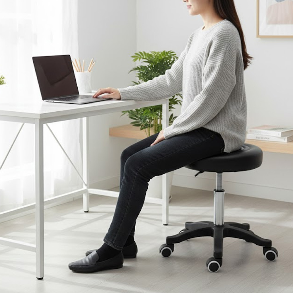 바퀴달린 의자 미용 보조 카운터 등받이없는 의자 일반형