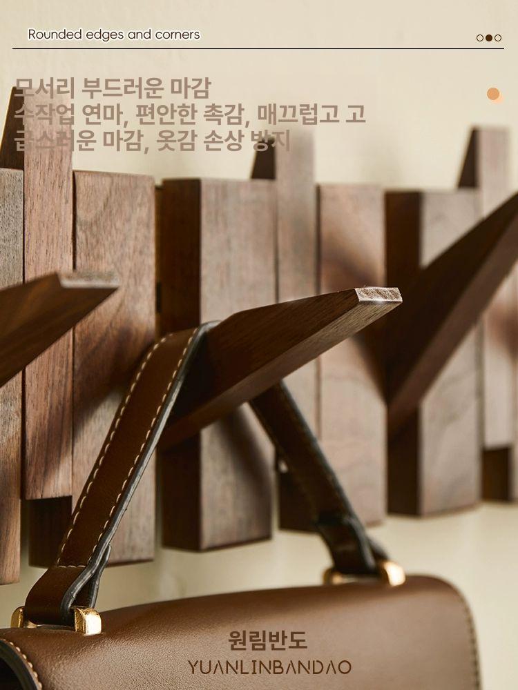원목 피아노 옷걸이 접이식 벽걸이형 행거 독특한 모양 우드 가방 - 상세 이미지 4