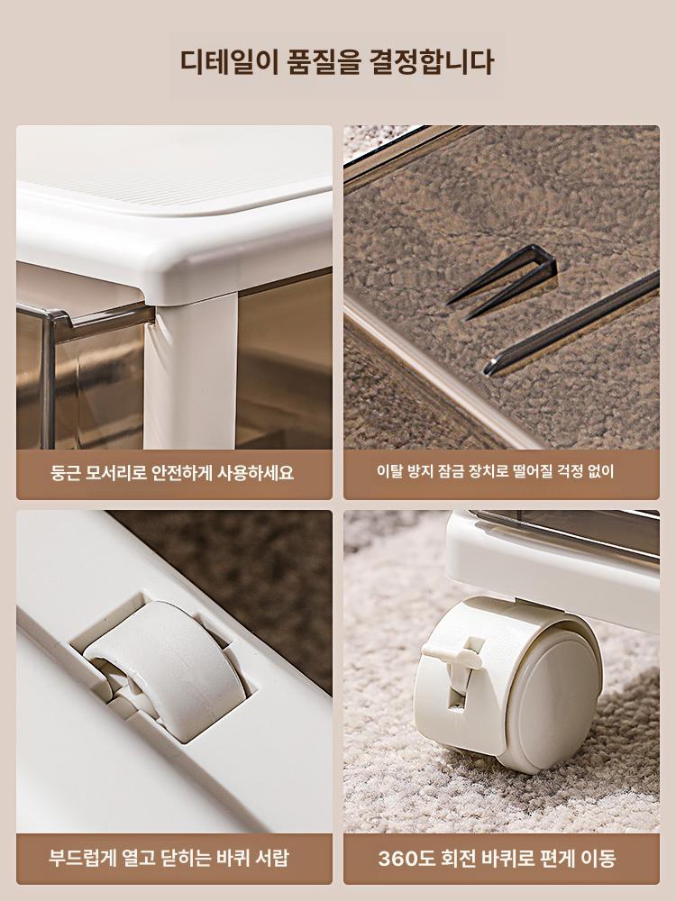 서랍 틈새 모듈 침대옆 베란다 슬라이딩 다용도 거실 28cm 3단 길이43x너비28x높이70 - 상세 이미지 5