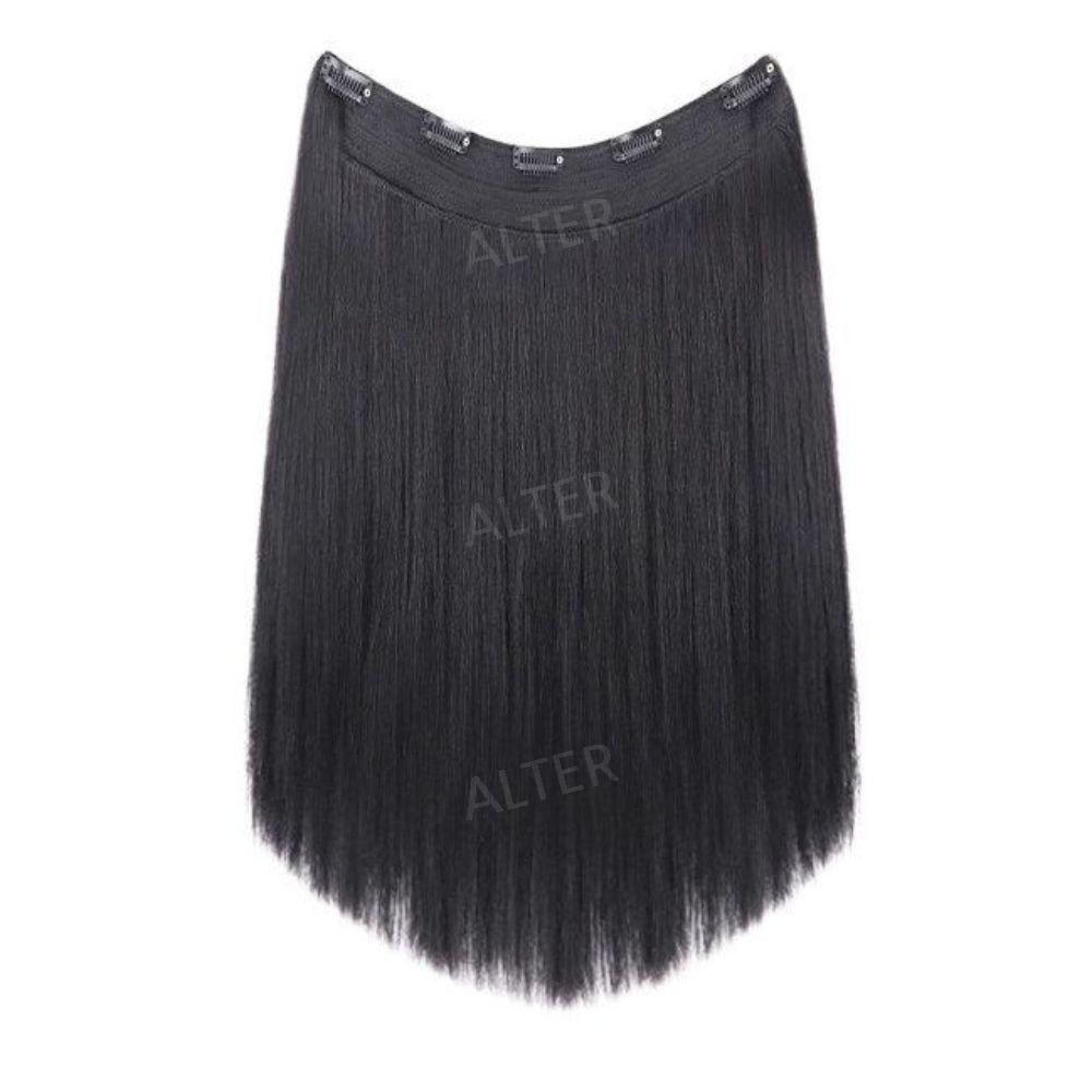 인모 반가발 자연스러운 U자형 피스 붙임머리 일체형 자연색 진짜 헤어 180g 50cm - 상품 이미지