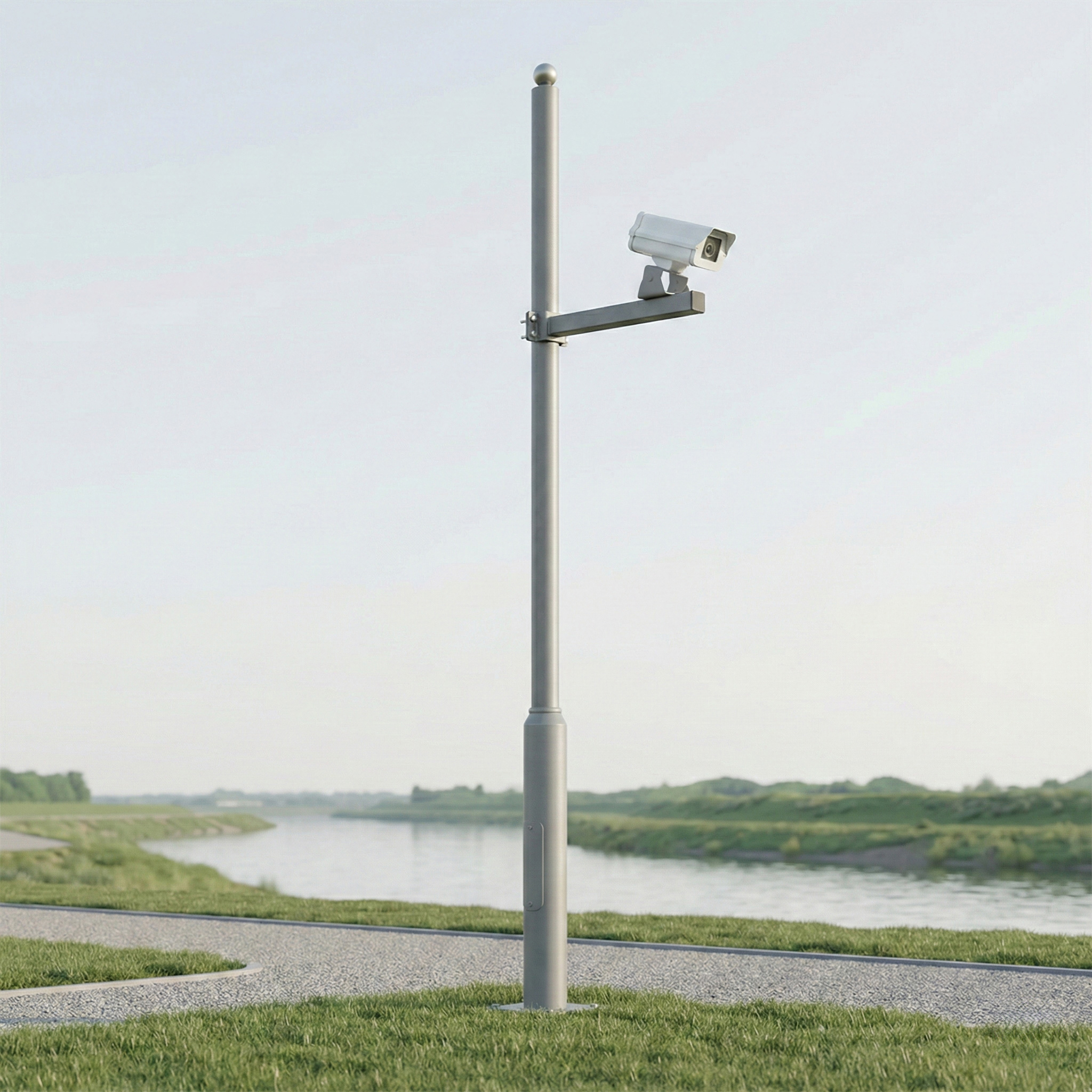 CCTV 브라켓 카메라 거치대 받침대 각파이프 각도조절 자립식 암대 고정대 - 상세 이미지 5