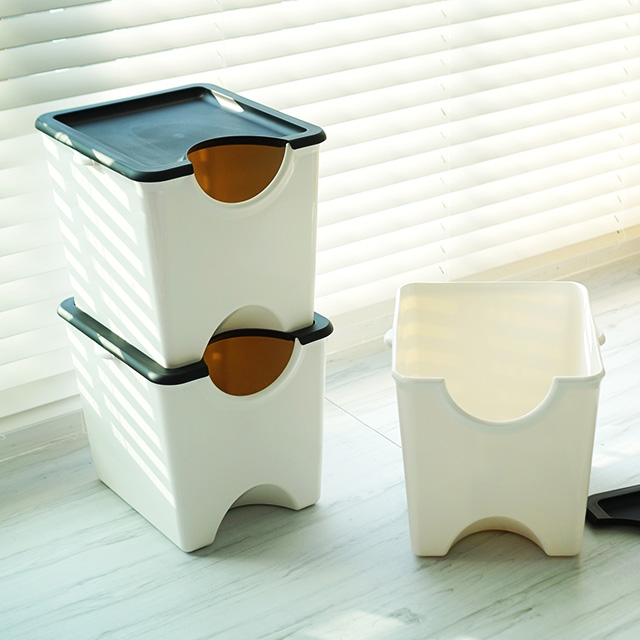 에코홀릭 재활용 분리수거함 3단 90L 가정용 분리수거 쓰레기통