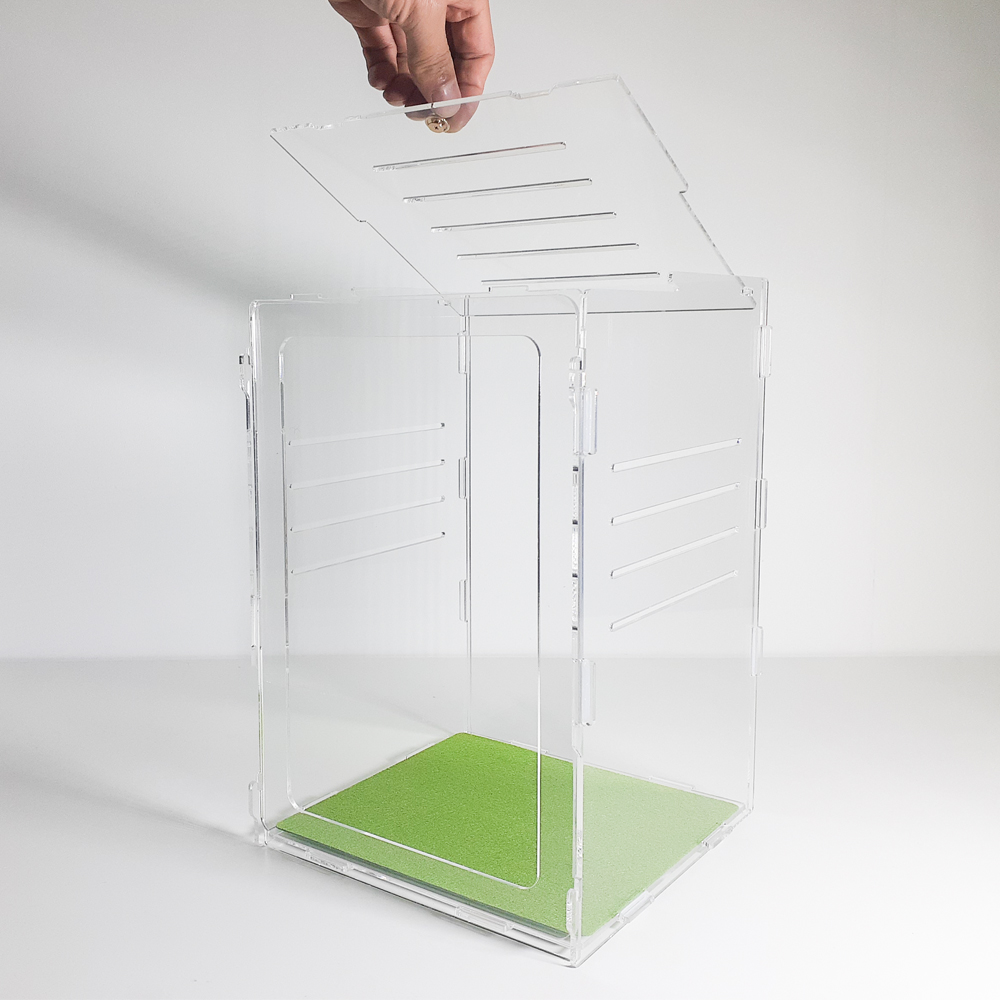 도마뱀 사육장 크레스티드 게코 아크릴 조립식 케이지 20x20x30