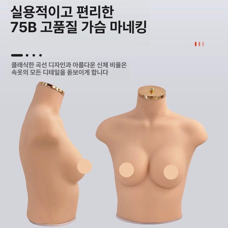 상반신 속옷 촬영 란제리 거치대 가슴 휴머노이드 여성용 가슴 모형 75B C 가슴스티커미지원 - 상세 이미지 3