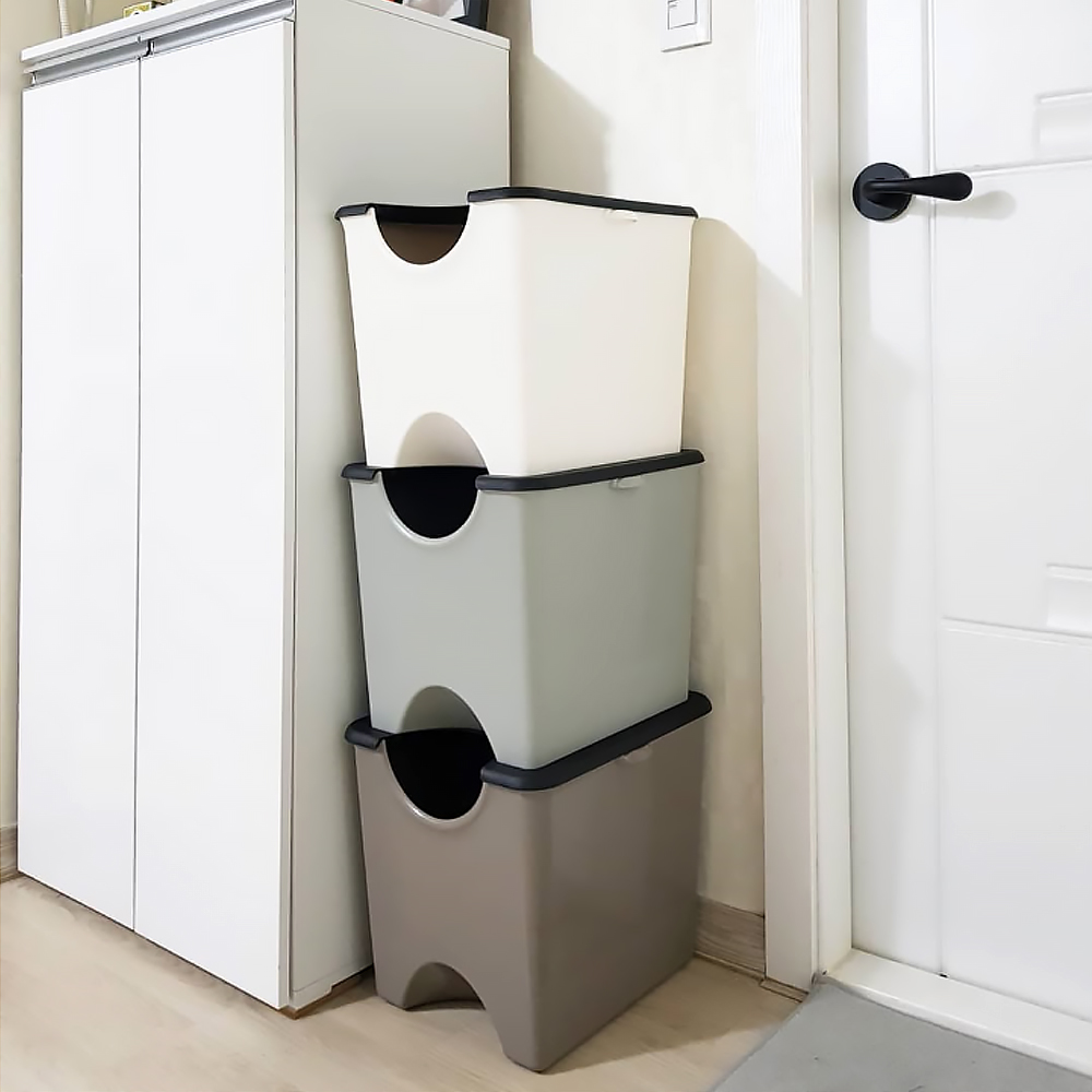 에코홀릭 재활용 분리수거함 3단 90L 가정용 분리수거 쓰레기통