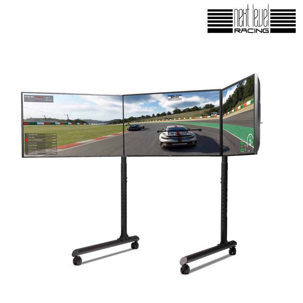 넥스트 레벨 레이싱 Round Tube Freestanding Triple Monitor Stand 트리플 TV스텐드(NLR-R011) - 상세 이미지 2