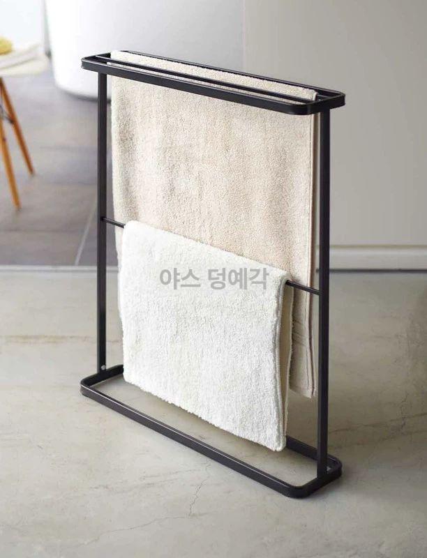 스탠드 북유럽 인테리어 욕실 선반 대리석 탈부착 철제 블랙63 x 18 x 76 - 상세 이미지 2