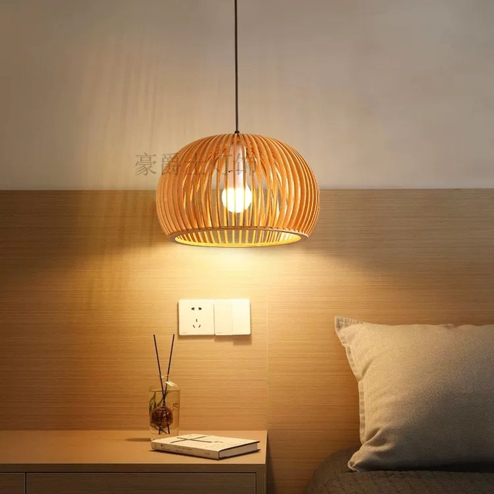 수공예 우드 펜던트조명 식탁용 포인트등 아토 인테리어 B. 원목 호박 펜던트 8cm 삼색 이미지 6