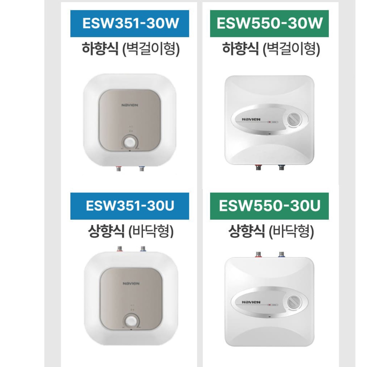 경동 나비엔 벽걸이 온수기 상향식 15리터 법랑 저장식 전기 온수기 - 상세 이미지 3