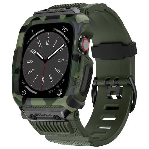 애플워치 스트랩 SE3 SE 9 8 지샥 일체형 밴드 시계줄 오닉스 44MM/45MM, 지프로텍션 그린 - 상품 이미지