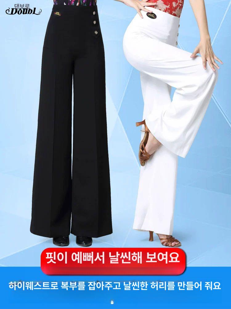 댄스복 라틴 바지 커트 방송 공연댄스바지 라인댄스복 소원템 호피무늬 폴 - 상세 이미지 2
