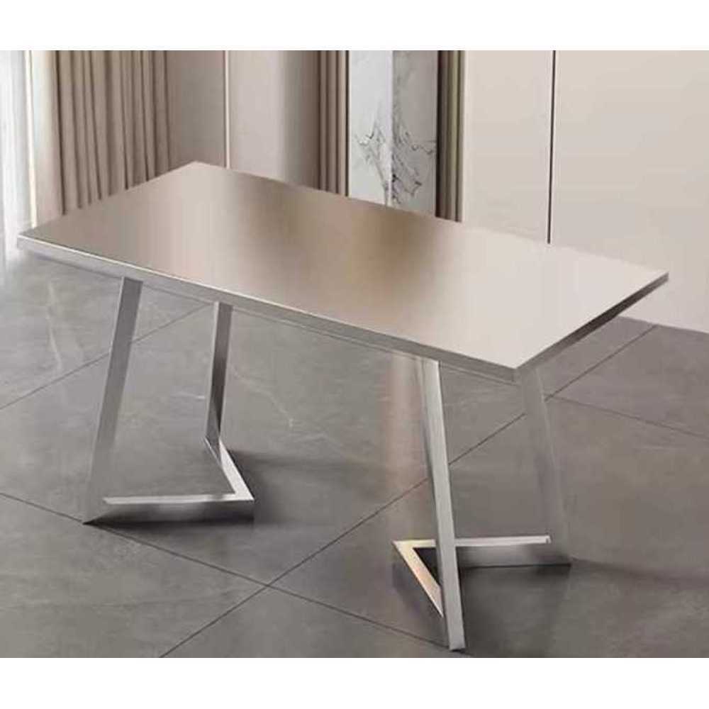 업소 스텐 테이블 의류매장 모던 협탁 고기집 사각판 60x60cm 스테인리스 V자 다리 테이블 - 상품 이미지