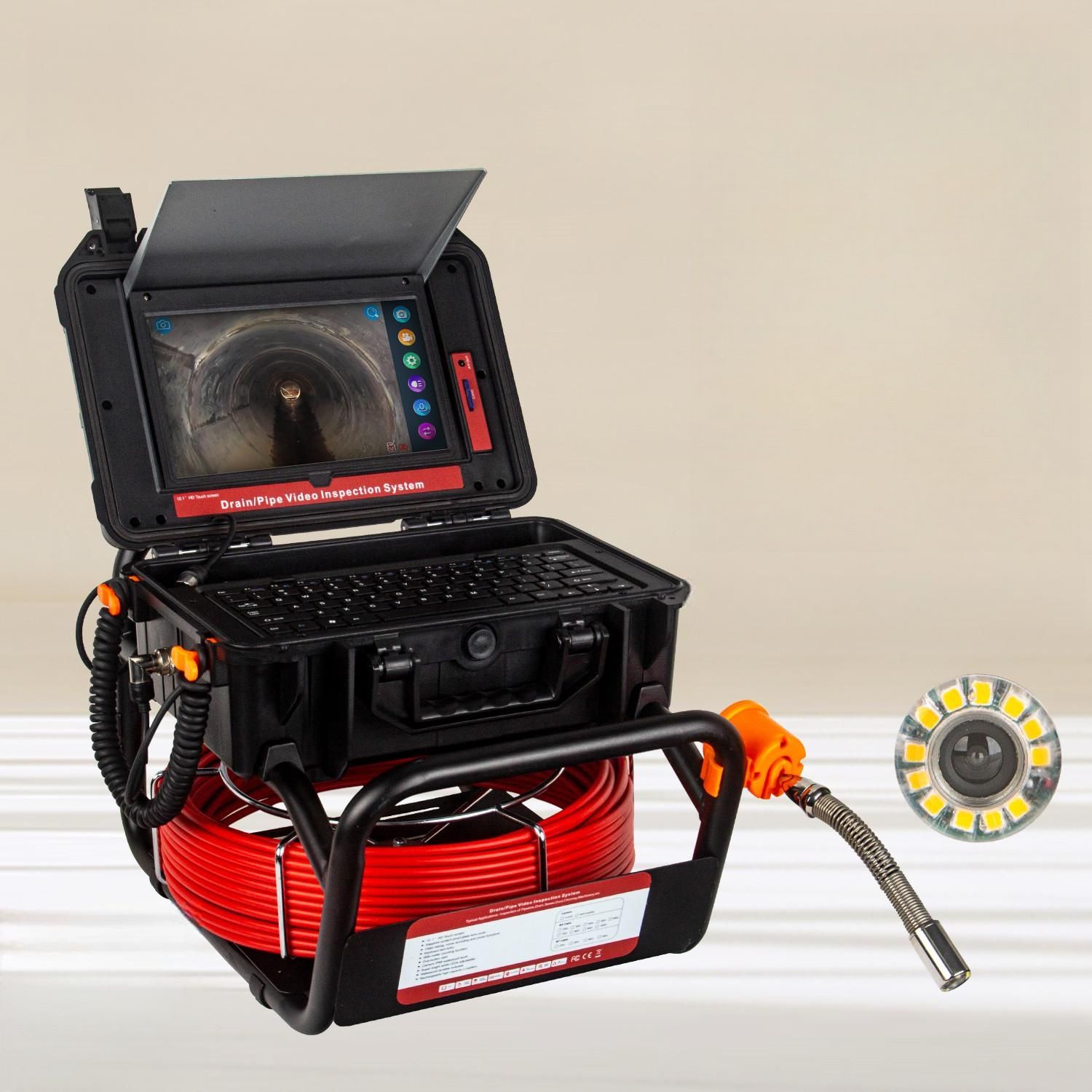 파이프 내시경 모니터 화면 방수 내시경카메라 고화질 10.1인치 + 수신기 512Hz 미터 20m - 상품 이미지