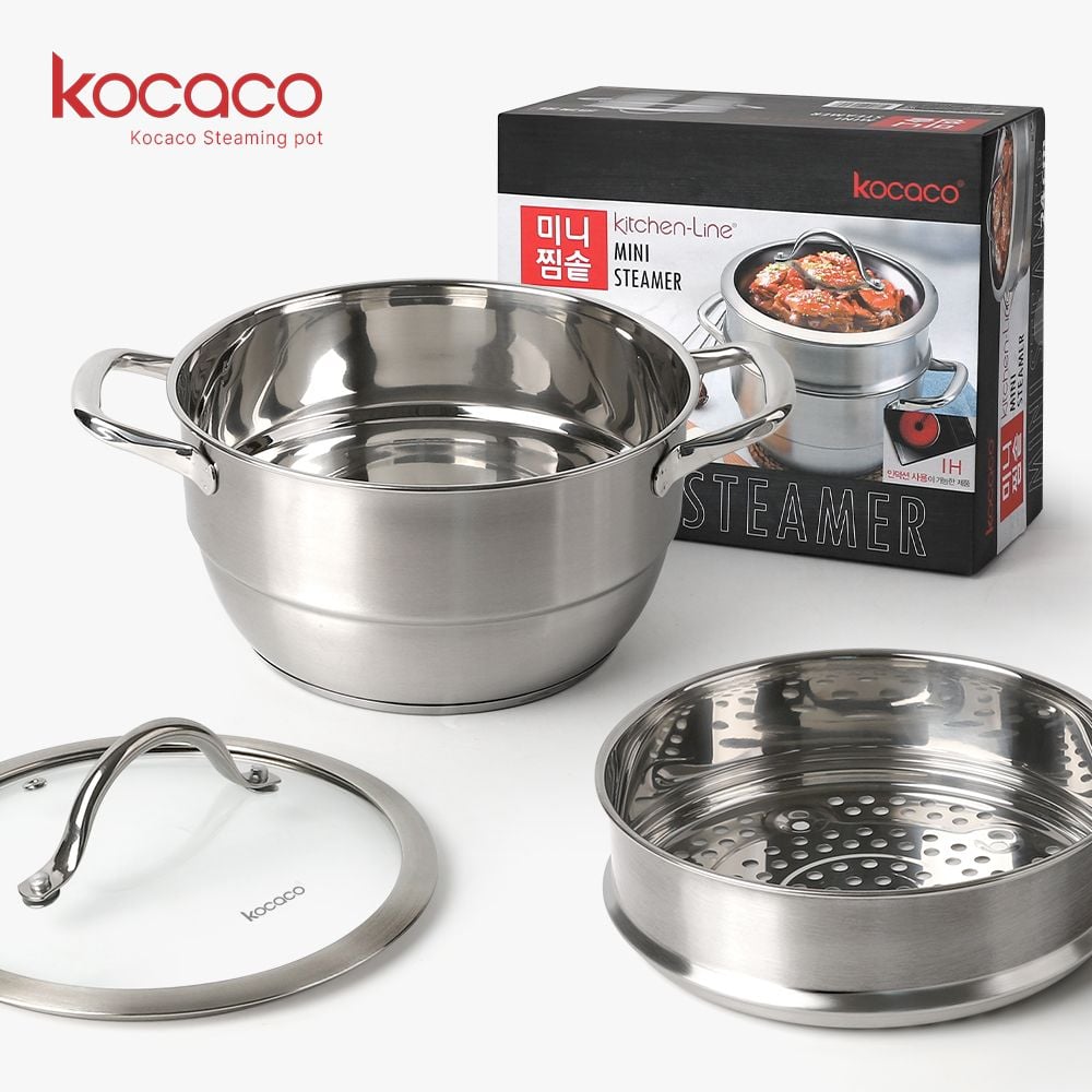 미니 찜솥 고구마 냄비 스테인레스 2단 찜기 소형 인덕션 22cm - 상세 이미지 4