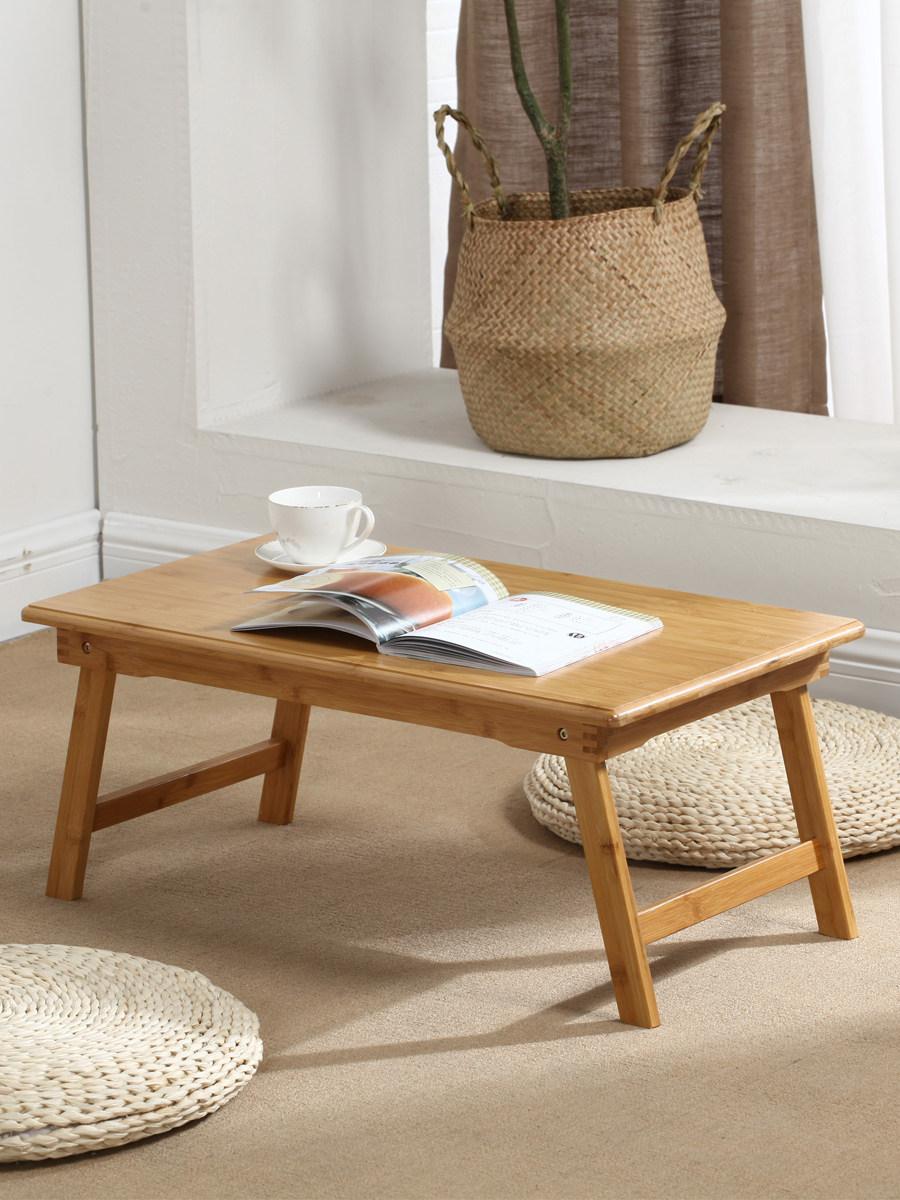 좌식 티테이블 공부상 원목 좌탁 다용도 탁자 컴퓨터 솔리드 내추럴 57 x 38x26cm - 상품 이미지