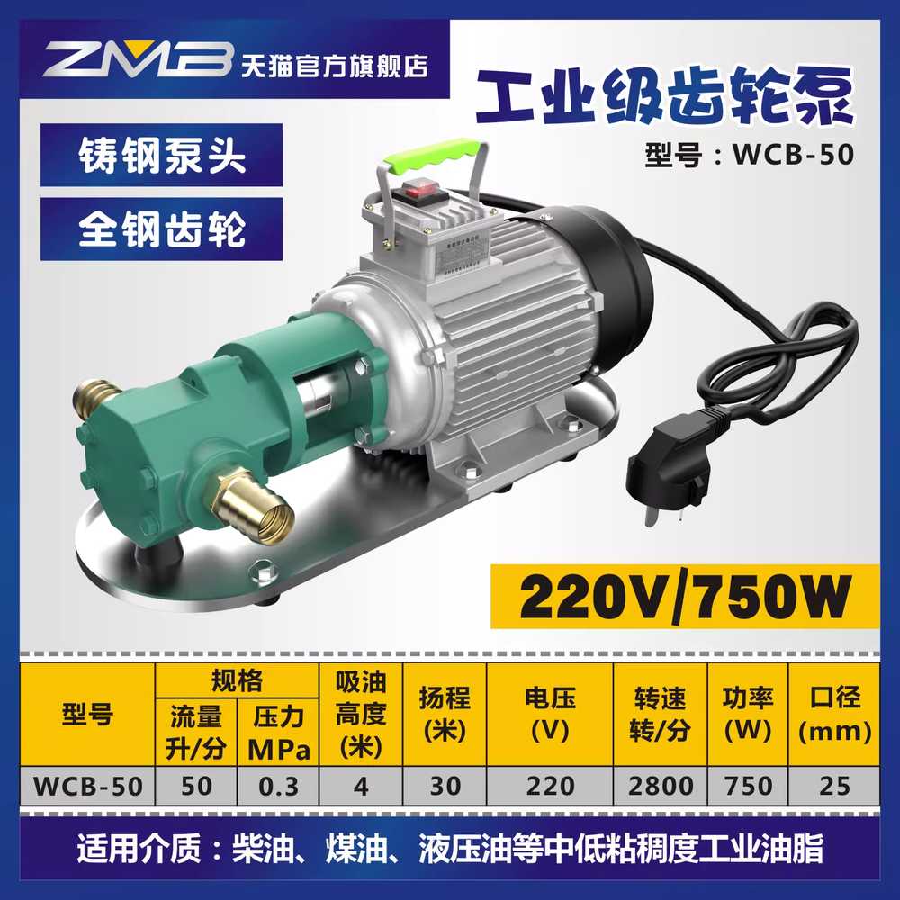 기어펌프 유량 농기계 저압 고유량 급유 모터 페인트 750W 30L 220V - 상세 이미지 5