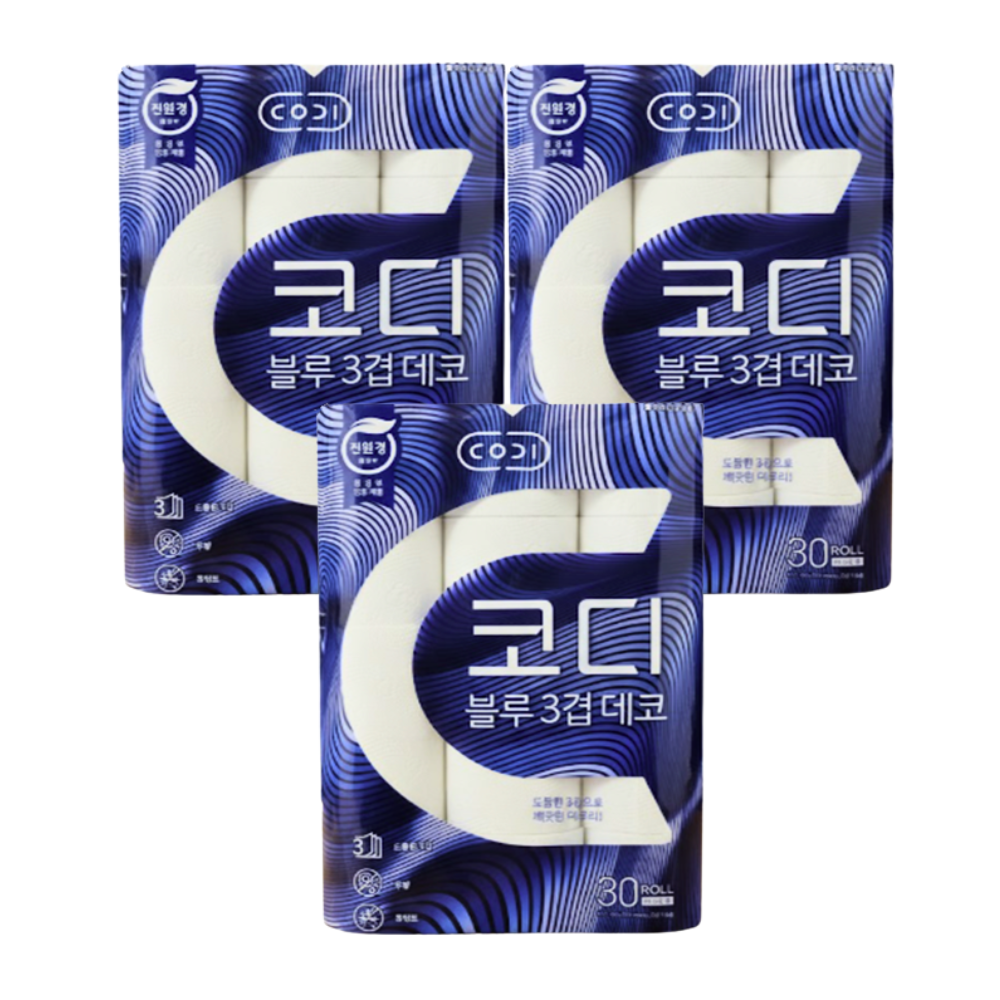 코디 블루 3겹 데코 27m 30롤 x3팩 - 상품 이미지