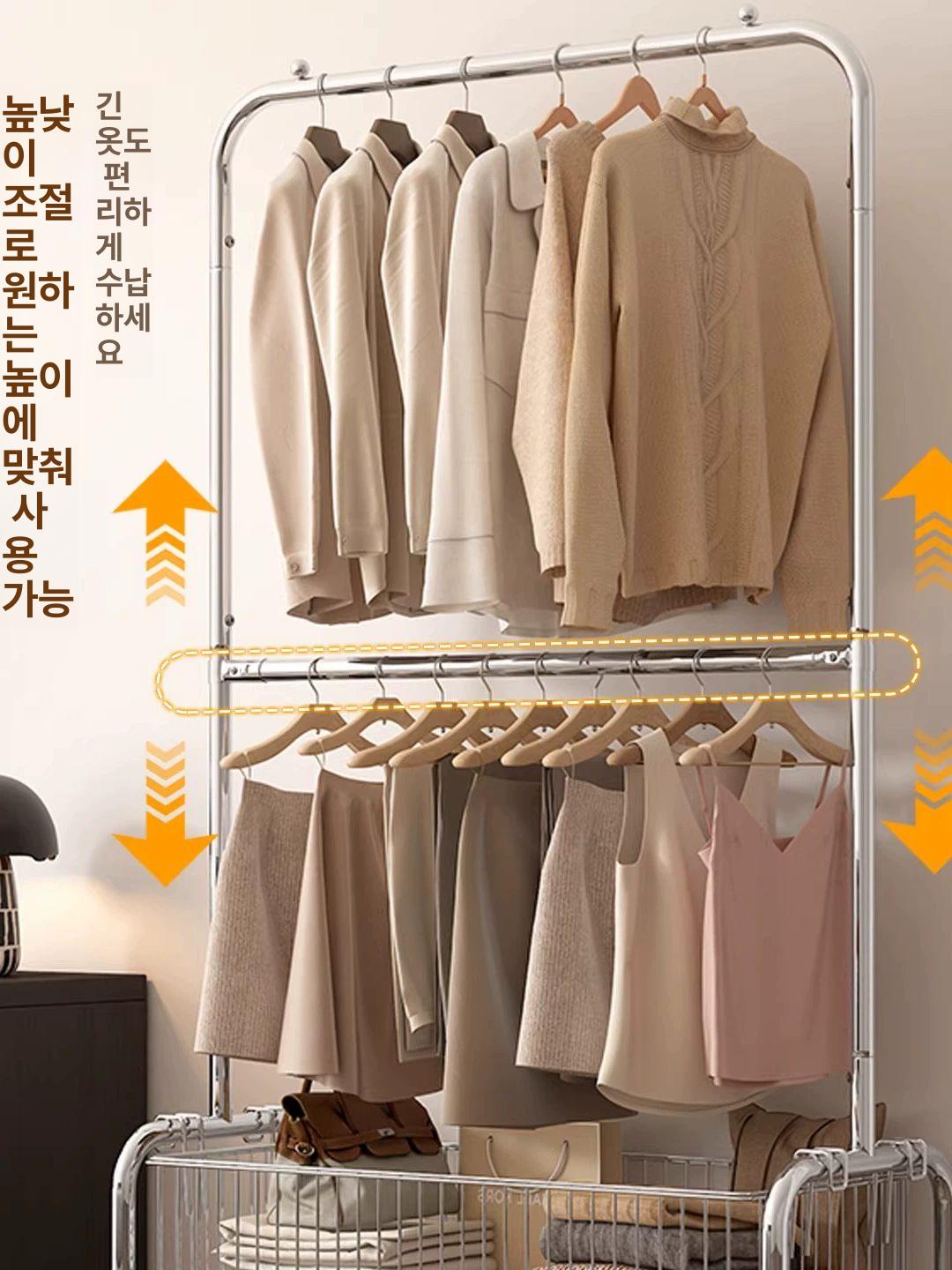 이동식 철제 행거 시스템행거 드레스룸 튼튼 국민행거 수납 바퀴달린 - 상세 이미지 2