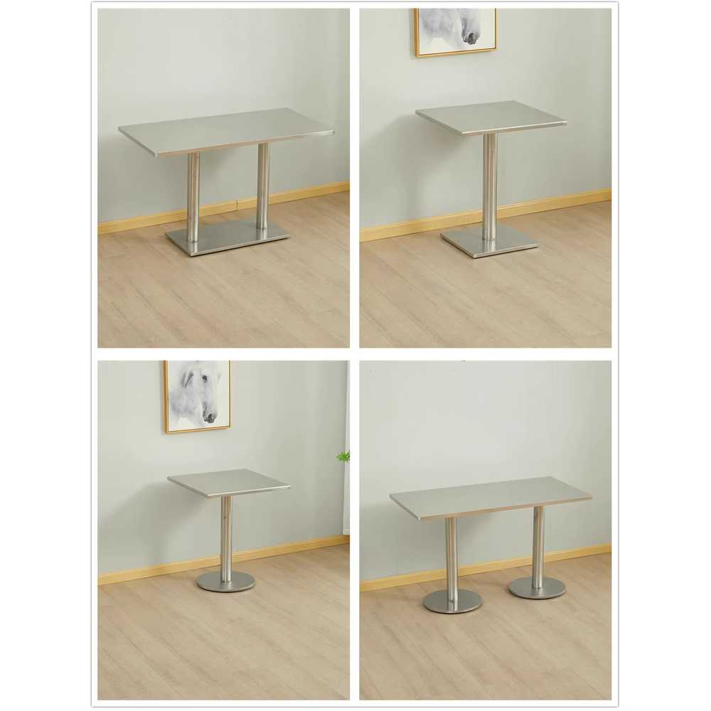 업소 스텐 테이블 의류매장 모던 협탁 고기집 사각판 60x60cm 스테인리스 V자 다리 테이블 이미지 7