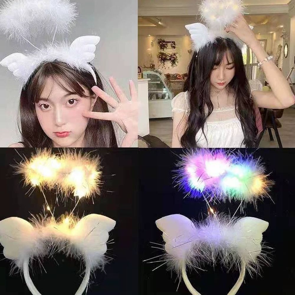 사슴 엘프 헤어머리띠 컨셉 귀 복숭아꽃잎 순록 사진 A. 나비 요정을 따뜻하게 하는 램프 - 상세 이미지 2