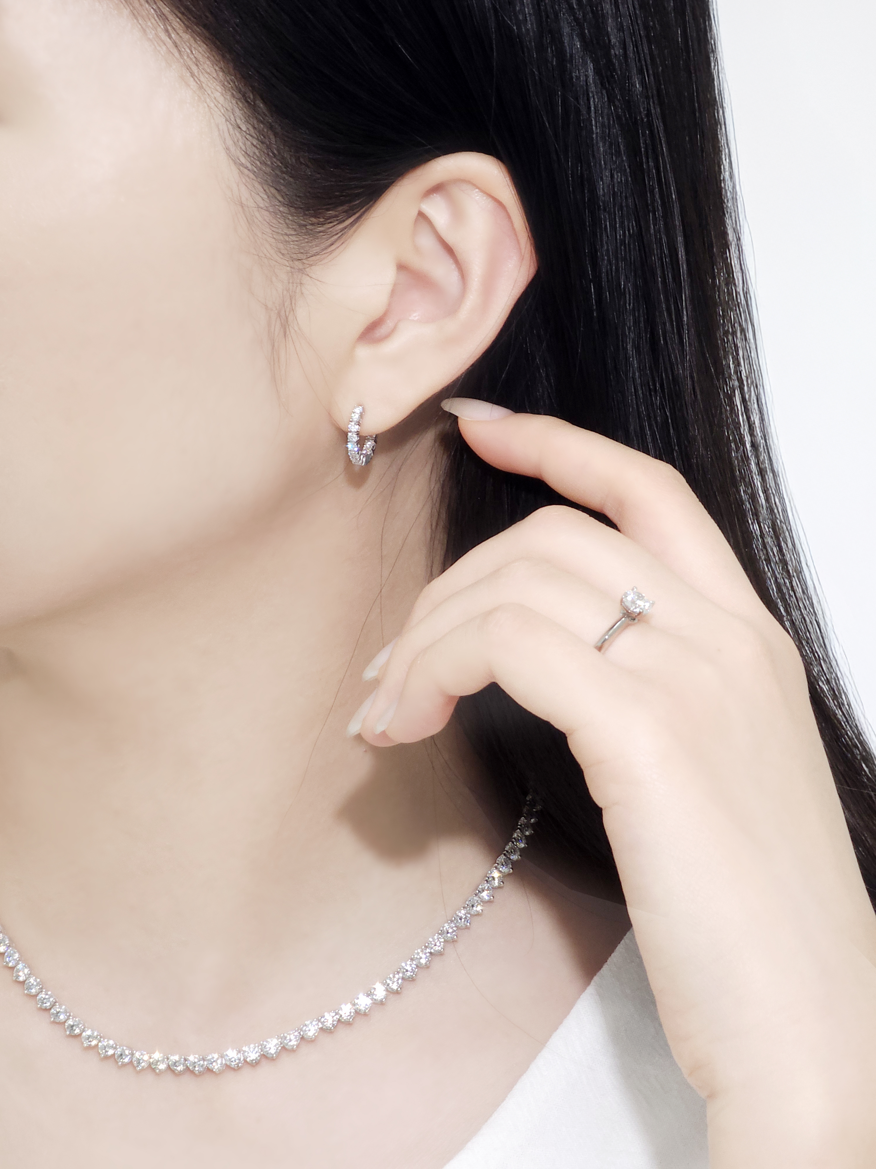 2mm 랩다이아몬드 원터치 링 귀걸이 14k 18k 이미지 8