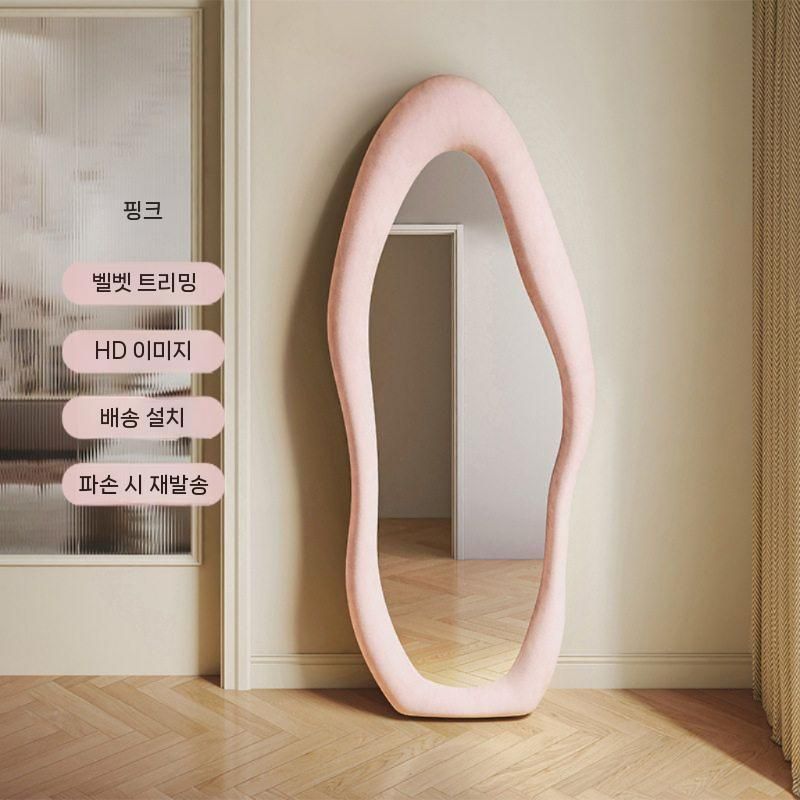 웨이브 전신거울 비정형 스탠드거울 스탠드 와이드 포토존 인테리어 - 상세 이미지 2
