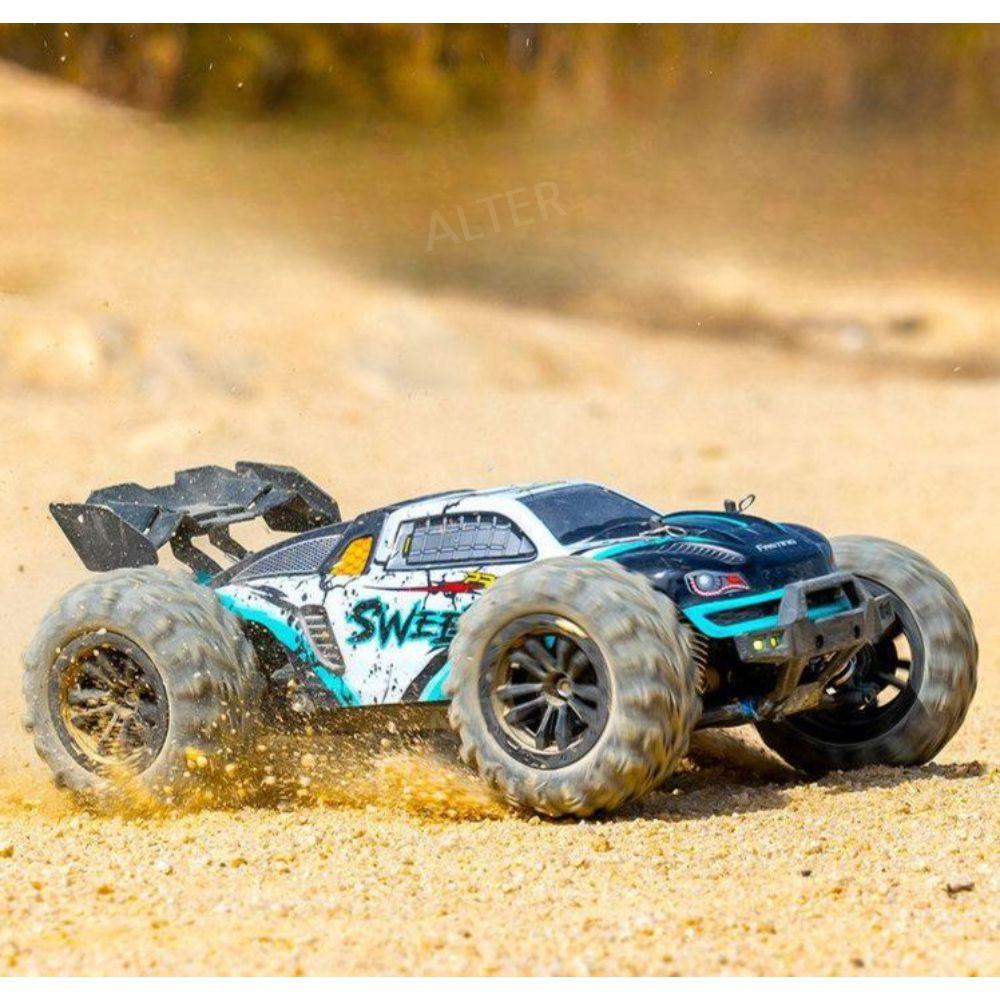 RC 카 드리프트 점프 메탈기어 자동차 오프로드 무선조종 파란색 스포츠카 60KM 2500mAh 리튬배터리 3개 - 상세 이미지 4