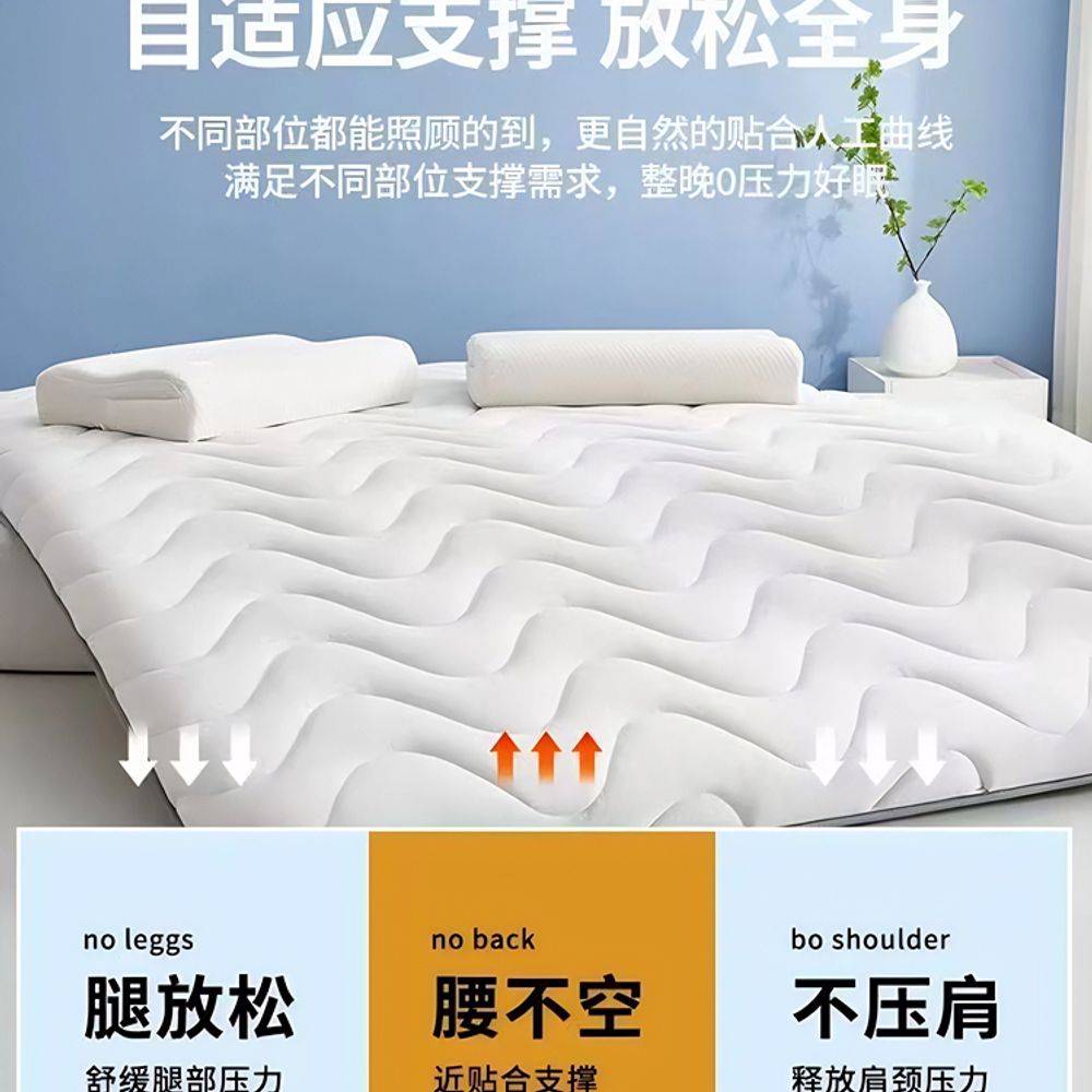 라텍스 매트리스 토퍼 침대 A. 800mm900mm, A. 단면 디자인 길운청색 약 5cm - 상세 이미지 4