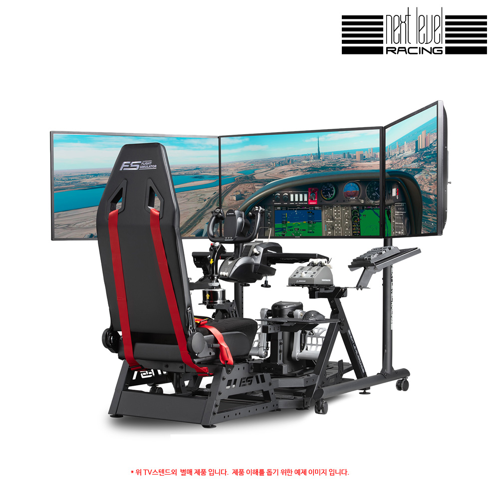 넥스트 레벨 레이싱 Round Tube Freestanding Triple Monitor Stand 트리플 TV스텐드(NLR-R011) - 상세 이미지 5