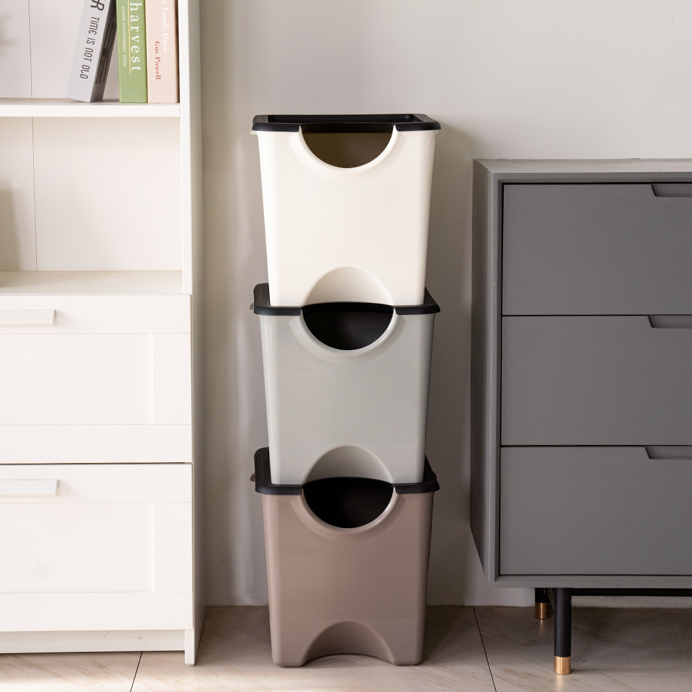 에코홀릭 재활용 분리수거함 3단 90L 가정용 분리수거 쓰레기통